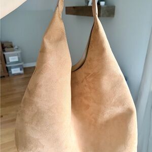 GAP Vegan Suede Hobo Satchel in Tan (NWOT)